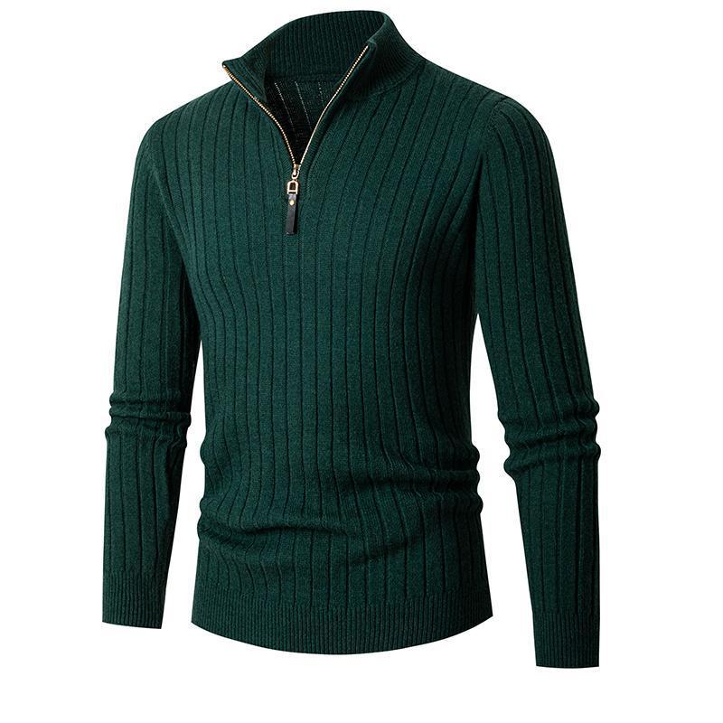 Herren Pullover mit Stehkragen und strukturiertem Rippdesign Aliams