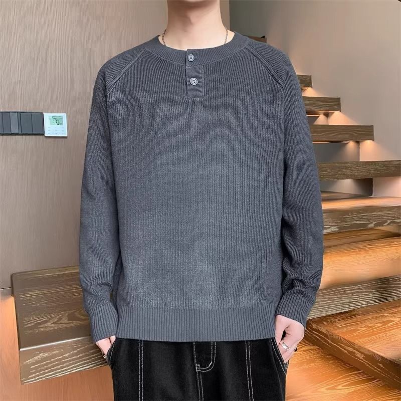 Herren Strickpullover mit umschaltbarem Kragen und hochwertiger Textur Aliams