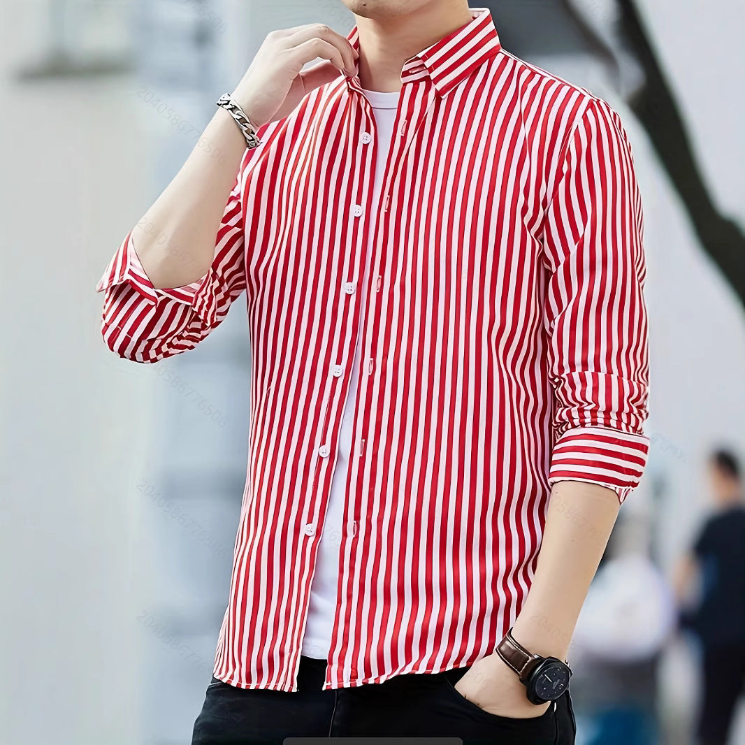 Herren gestreiftes Businesshemd Aliams