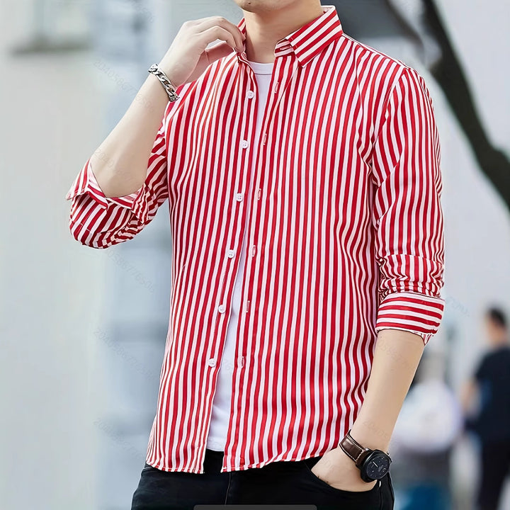 Herren gestreiftes Businesshemd Aliams