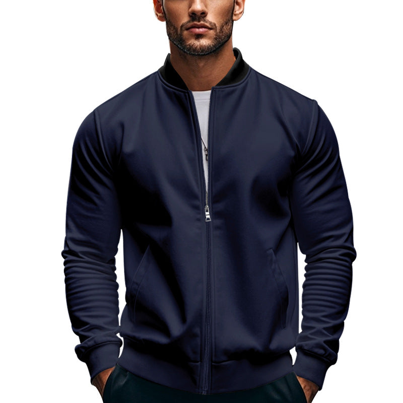 Herren sportliche Jacke mit hohem Kragen und seitlichen Eingrifftaschen Aliams