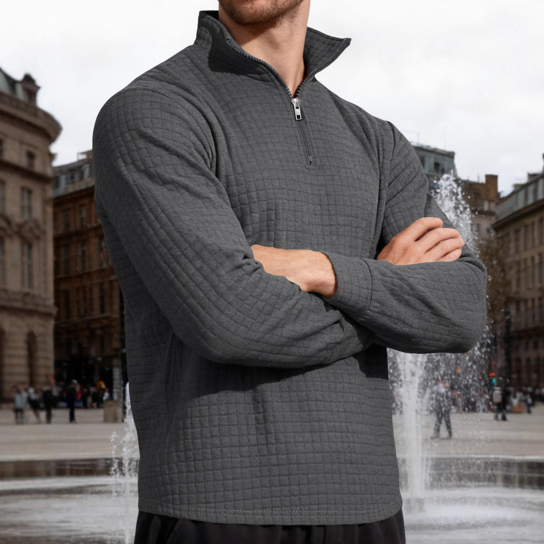 Herren Pullover mit Stehkragen und Reißverschluss Aliams