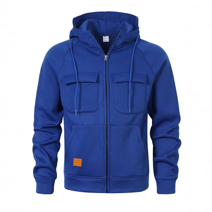 Herren Stylische Kapuzenjacke mit praktischen Taschen und Reißverschluss Aliams