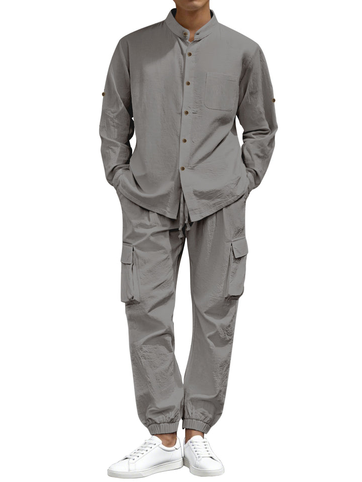 Herren Cargo-Set mit Stehkragen und elastischen Bündchen Aliams