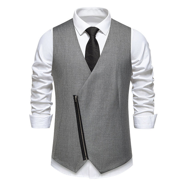Herren Weste mit asymmetrischem Zipper-Design und modernem Schnitt Aliams