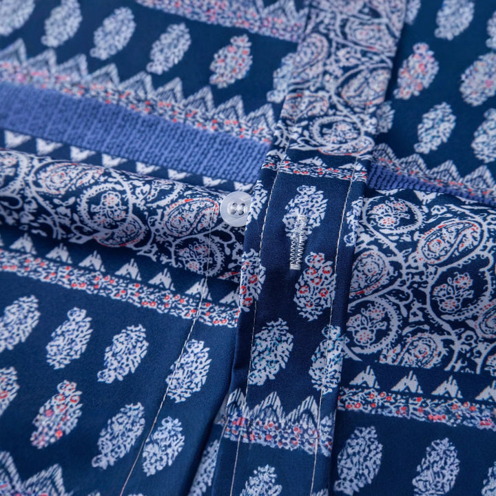 Herren Kurzarmhemd mit ethnischem Muster und modernem Stehkragen Aliams