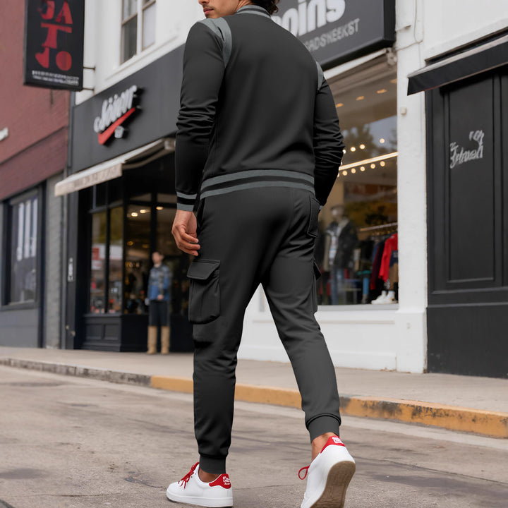 Herren stylische College-Jacke mit asymmetrischem Design Aliams