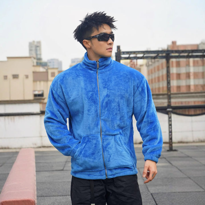 Herren Fleecejacke mit hohem Kragen und weichem Futter Aliams