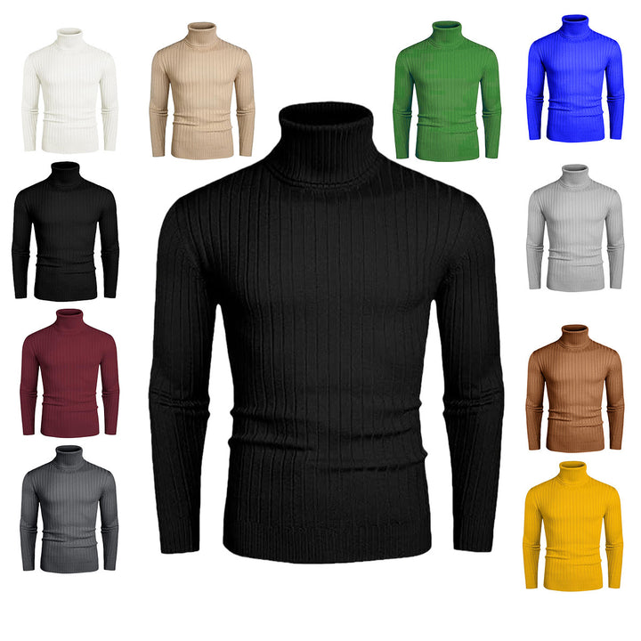 Herren eleganter Rollkragenpullover aus feinem Rippenstrick Aliams
