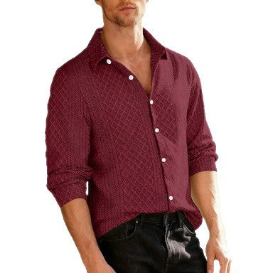 Herren strukturiertes Langarmhemd mit modernem Design Aliams