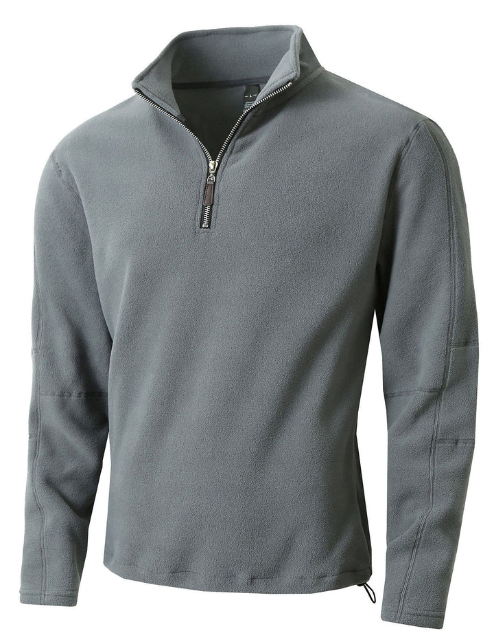 Herren Fleece-Pullover mit halblangem Reißverschluss und Stehkragen Aliams