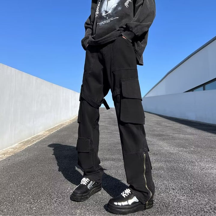 Herren Cargo-Hose mit modernen Zip-Elementen und multifunktionalen Taschen Aliams