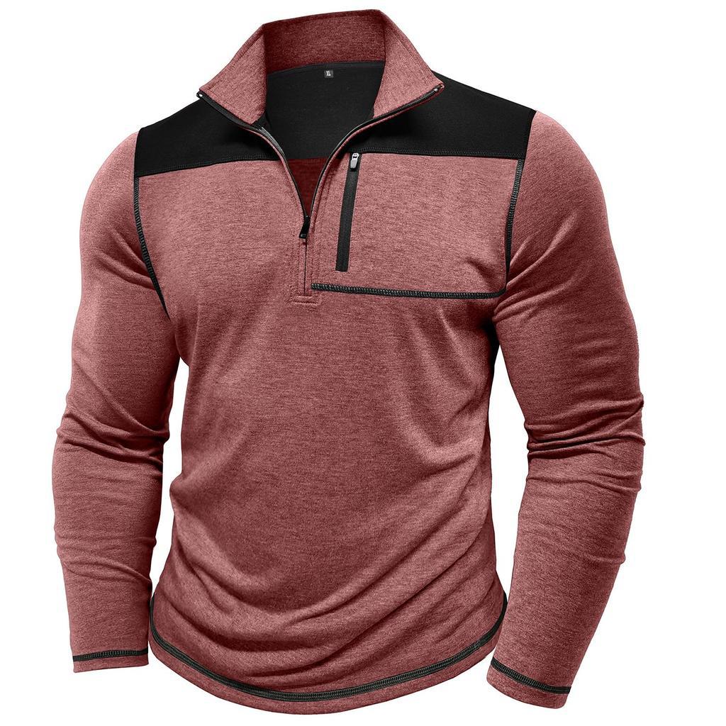 Herren sportlicher Half-Zip Pullover mit praktischer Brusttasche Aliams