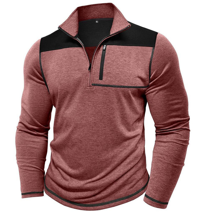 Herren sportlicher Half-Zip Pullover mit praktischer Brusttasche Aliams