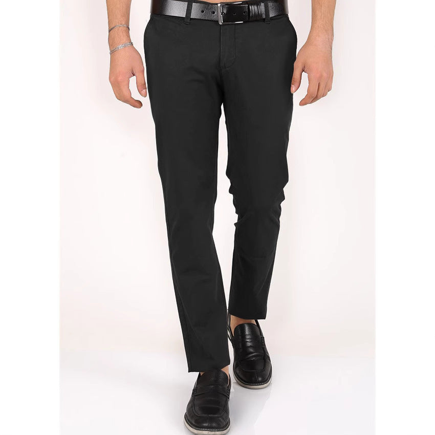 Herren Klassische Chinohose mit schmalem Schnitt und elastischem Bund Aliams