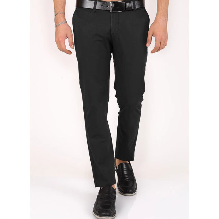 Herren Klassische Chinohose mit schmalem Schnitt und elastischem Bund Aliams