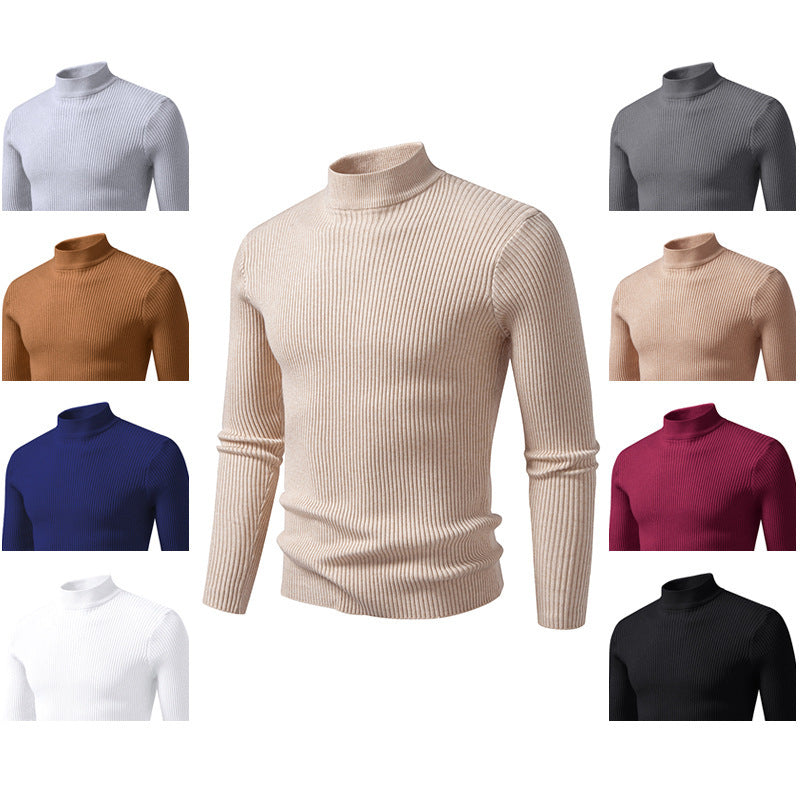 Herren eleganter Rollkragenpullover aus feinem Rippstrick Aliams