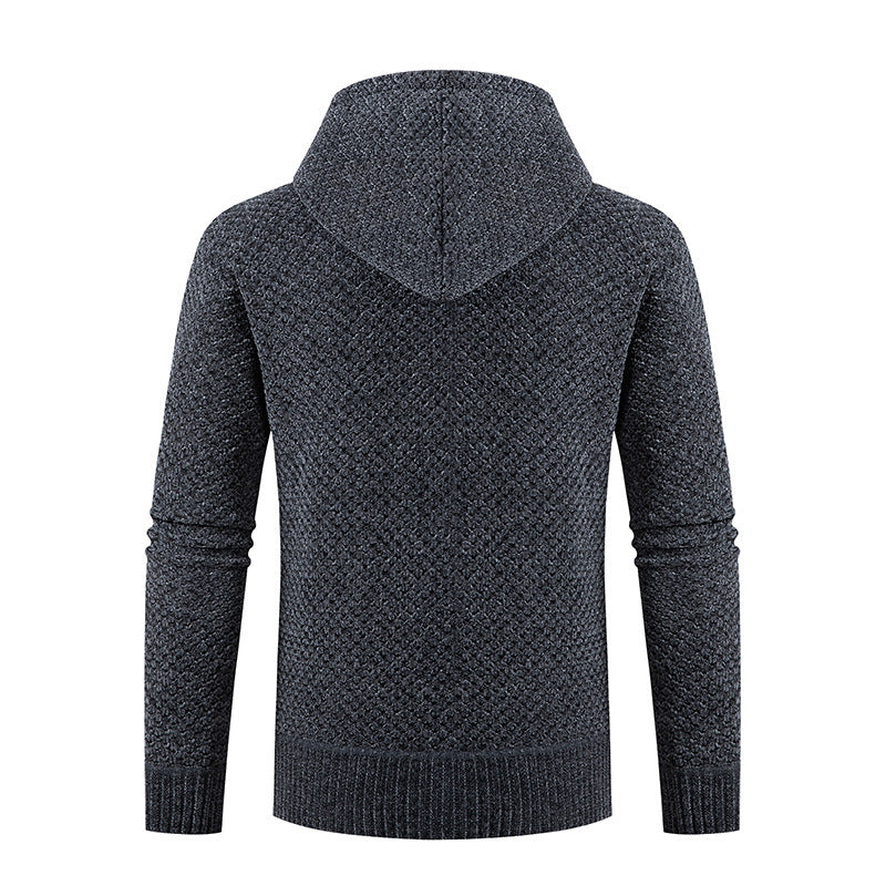 Herren gesteppte Kapuzenjacke mit warmem Innenfutter und praktischen Reißverschlüssen Aliams