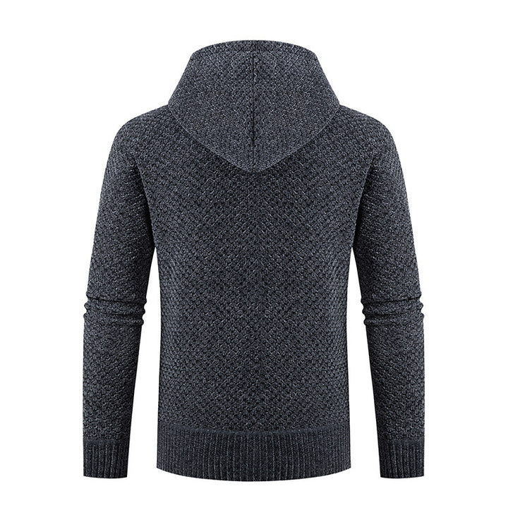 Herren gesteppte Kapuzenjacke mit warmem Innenfutter und praktischen Reißverschlüssen Aliams