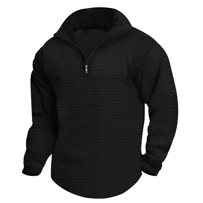 Herren Wärmeisolierter Pullover mit halbhohem Kragen und strukturierter Oberfläche Aliams