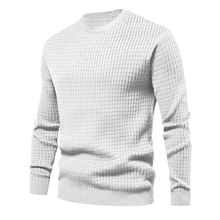 Herren hochwertiger Strickpullover mit strukturiertem Design und klassischem Rundhalsausschnitt Aliams