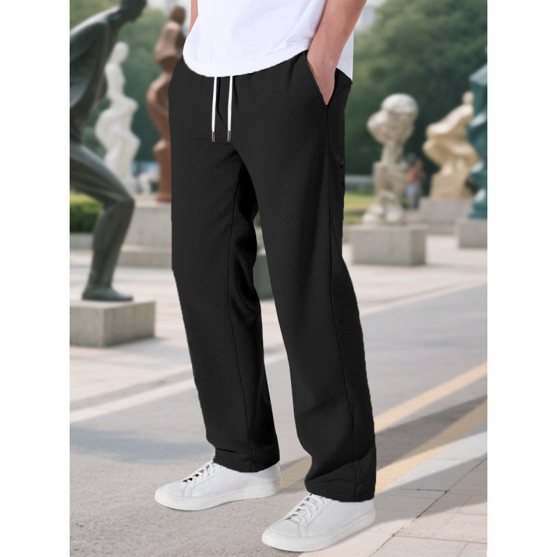 Herren Bequeme Freizeithose mit verstellbarem Bund und seitlichen Taschen Aliams