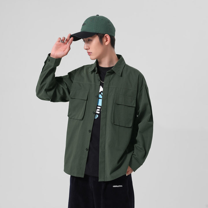 Herren robustes Utility-Hemd mit großen Taschen Aliams