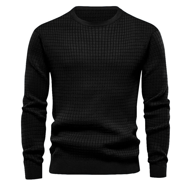 Herren hochwertiger Strickpullover mit strukturiertem Design und klassischem Rundhalsausschnitt Aliams