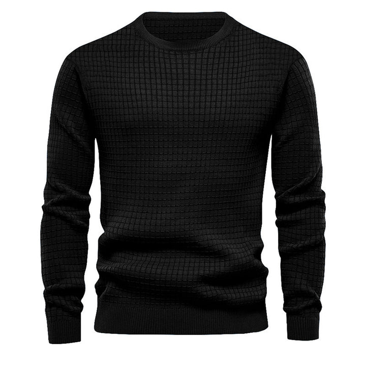 Herren hochwertiger Strickpullover mit strukturiertem Design und klassischem Rundhalsausschnitt Aliams