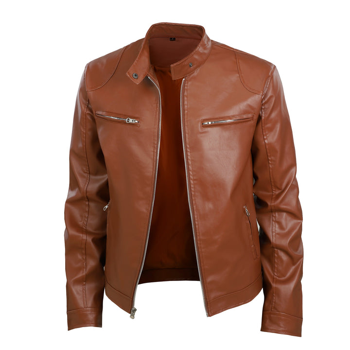 Herren Bikerjacke aus weichem, hochwertigem Leder mit modernem Schnitt und funktionalen Taschen Aliams