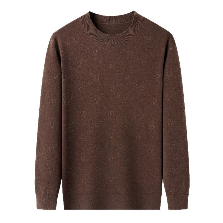 Herren eleganter Rundhalspullover mit strukturiertem Design Aliams