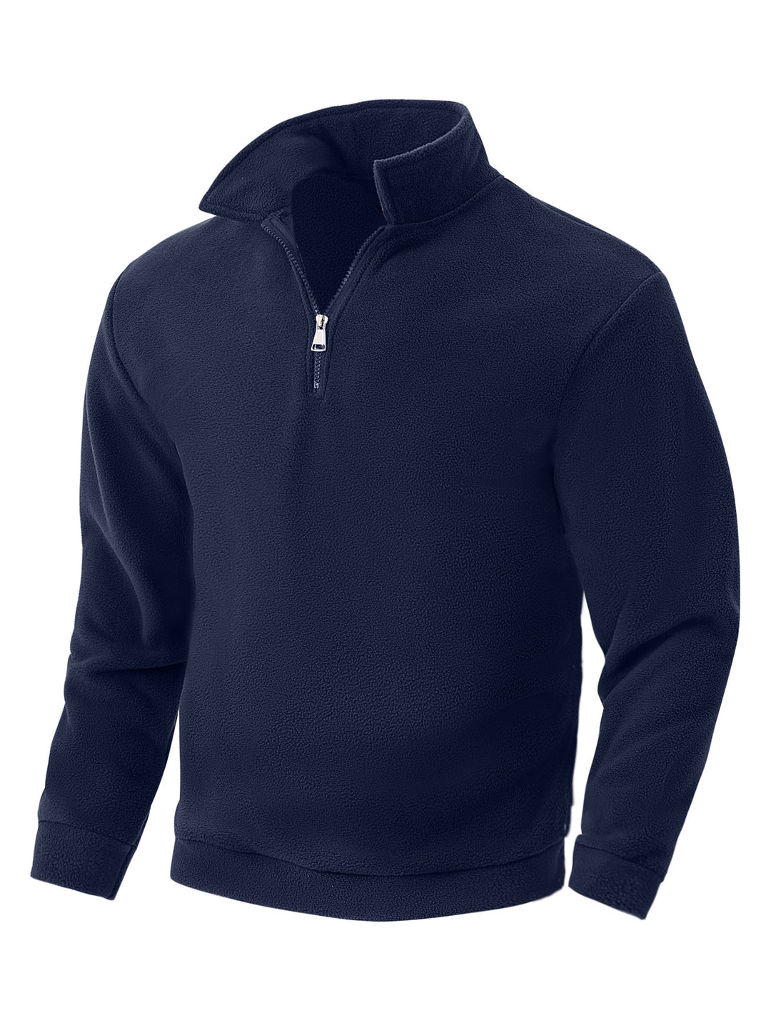 Herren Fleece-Pullover mit halbem Reißverschluss und hohem Kragen Aliams