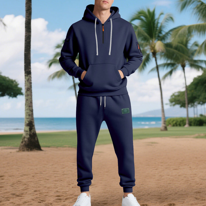 Herren Sportliches Hoodie- und Jogginganzug-Set mit atmungsaktiven Eigenschaften und praktischen Taschen Aliams