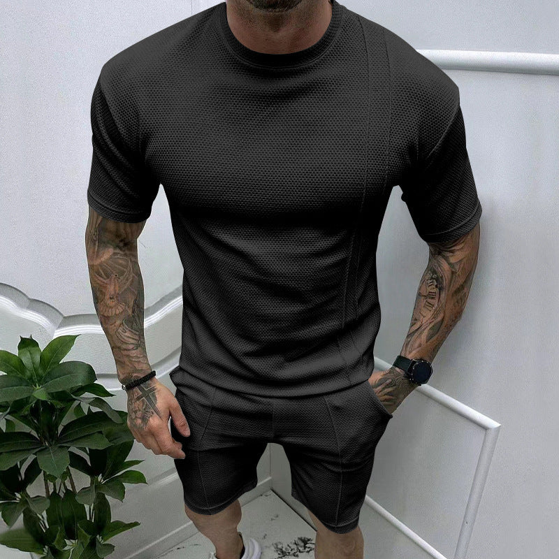 Herren sportliches Kurzarm-Set mit atmungsaktivem Material und funktionalen Details Aliams