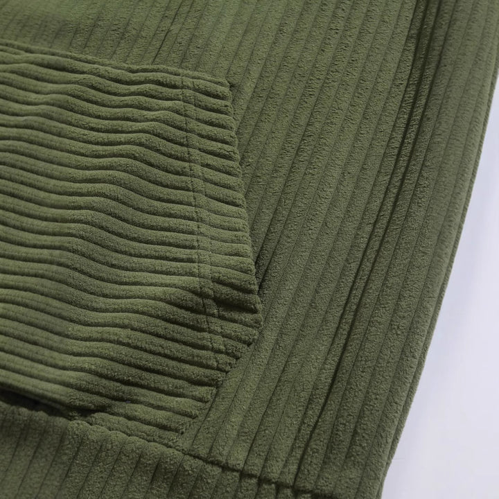 Herren Freizeithoodie mit Rippstruktur und Kängurutasche Aliams