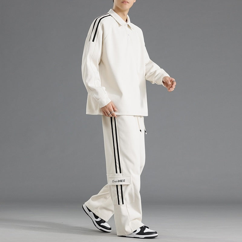 Herren Sportliches Freizeit-Set mit hohem Kragen und praktischen Taschen Aliams