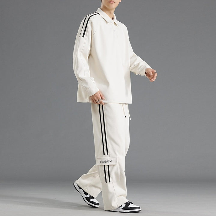 Herren Sportliches Freizeit-Set mit hohem Kragen und praktischen Taschen Aliams