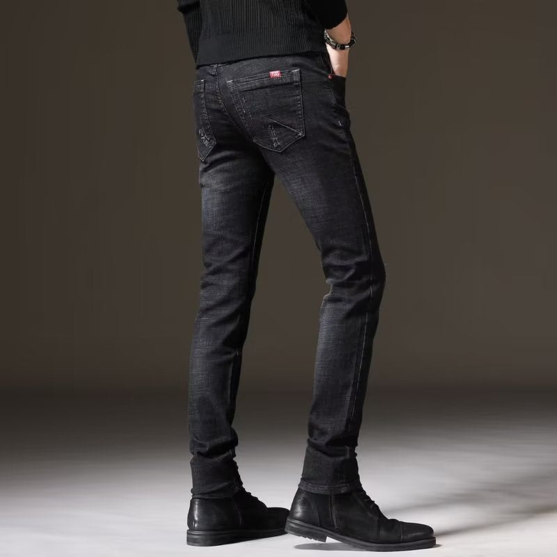 Herren Skinny Jeans mit modischen Abrieb-Effekten und elastischem Baumwollmix Aliams