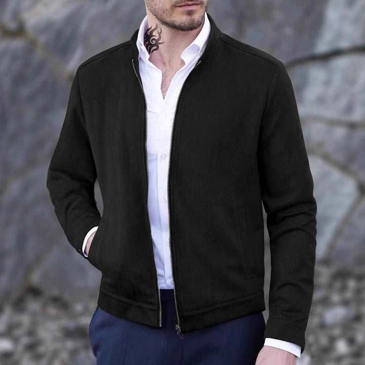 Herren elegante und bequeme Softshelljacke mit hohem Kragen und Durchgehendem Reißverschluss Aliams