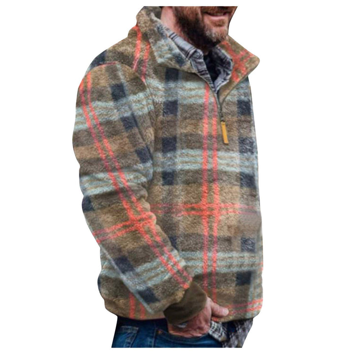 Herren Pulloverjacke mit farbenfrohem, geometrischem Design und praktischer Brusttasche Aliams