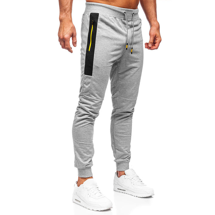 Herren Sportliche Slim-Fit Jogginghose mit seitlichen Reißverschlusstaschen Aliams
