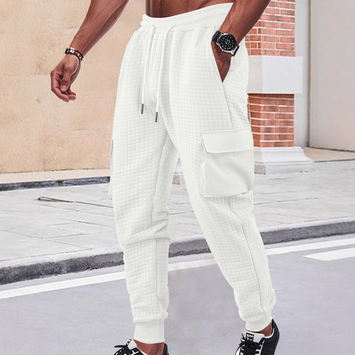 Herren Cargo-Jogginghose mit strukturierter Waffelstruktur und seitlichen Taschen Aliams