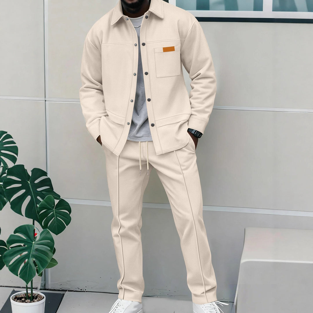 Herren bequeme und stilvolle Freizeitjacke mit passenden Jogginghosen Aliams