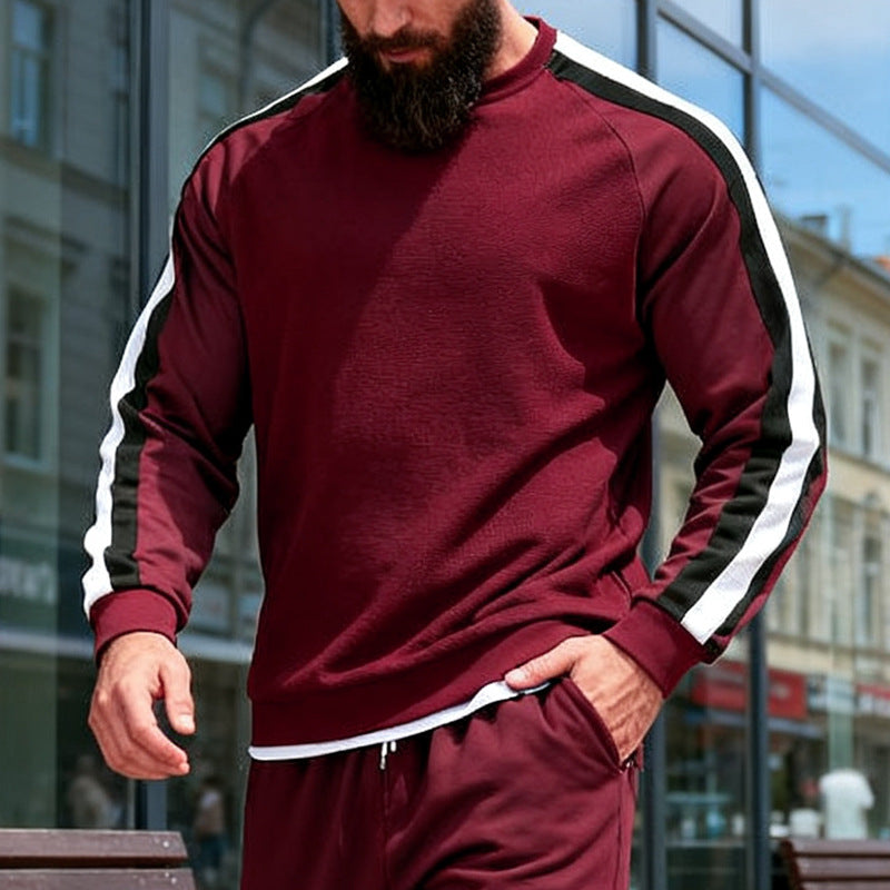 Herren sportlicher Sweatshirt mit Raglanärmeln und dekorativen Streifen Aliams