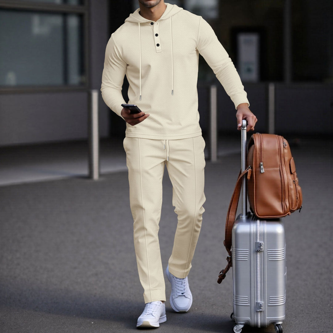 Herren sportives Hoodie und Jogginghose Set im strukturierten Design Aliams