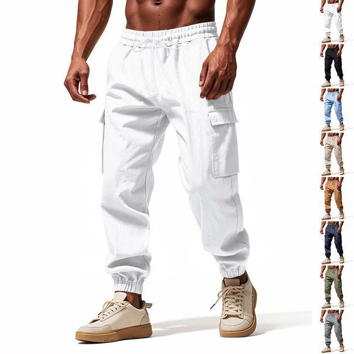 Herren Cargo-Jogginghose mit seitlichen Reißverschlusstaschen und elastischem Bund Aliams