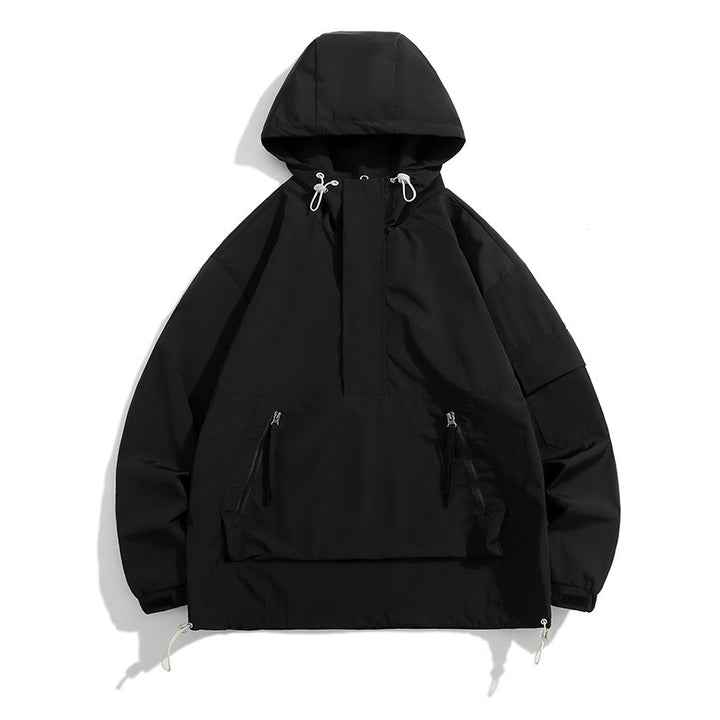 Herren Wasserabweisende Outdoor-Jacke mit großer Kapuze und praktischen Taschen Aliams