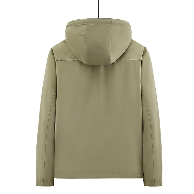 Herren Outdoor-Jacke mit multifunktionalen Taschen und verstellbarem Kapuzenkragen Aliams