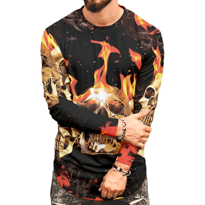 Herren Langarmshirt mit gruseligem Halloween-Motiv Aliams