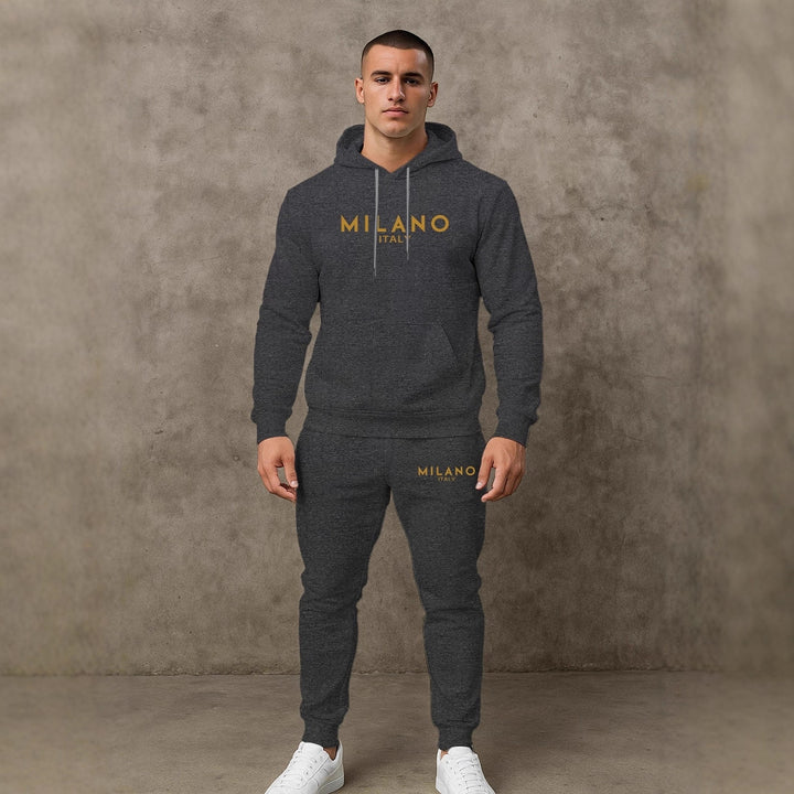Herren Hoodie und Jogginghose Set mit stylischem Milano Print Aliams